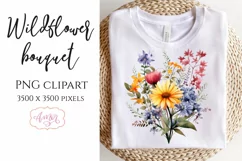 Wildflower bouquet clipart PNG | Spring sublimation PNG Product Image 5