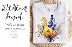 Wildflower bouquet clipart PNG | Spring sublimation PNG Product Image 5