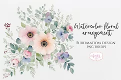 Watercolor floral arrangement PNG for sublimation Product Image 1