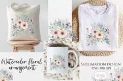 Watercolor floral arrangement PNG for sublimation Product Image 2