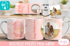 Valentines Photo Mug Wrap template, Valentines gnome PNG Product Image 1