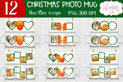 BUNDLE Christmas photo mug wrap PNG, Cute gingerbread man Product Image 1