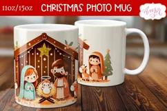 Christmas nativity mug wrap PNG for sublimation 11oz 15oz Product Image 2