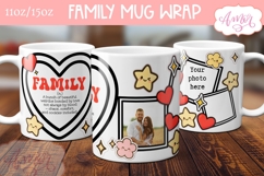 Family Photo Mug template sublimation PNG, customizable mug Product Image 2