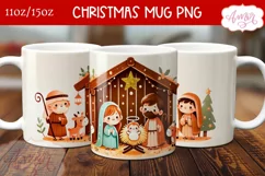 Christmas nativity mug wrap PNG for sublimation 11oz 15oz Product Image 3