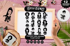 Portrait Girl Holding Plant In Pot Illustrations Product Image 1