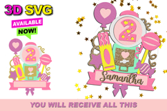 Bubble gum Cake Topper 3D SVG Product Image 1