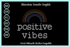 Positivity Rhinestone SVG Template - Positive Vibes Product Image 1