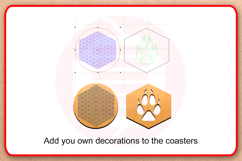 Laser cut Coaster holder template Home decor SVG diy crafts Product Image 4