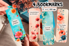 Positive Affirmations Bookmark | Floral Motivational Quote Product Image 1