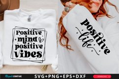 Positive Mind Positive Sleeve SVG, Motivational SVG Design Product Image 1