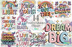 Positive Quotes Clipart Sublimation Product Image 1