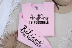 Anything is possible Sleeve SVG, Positive Quotes Sleeve SVG Product Image 2