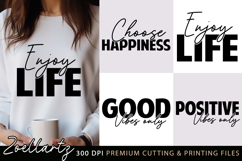 Positive Quotes SVG Cut File Choose Happiness Enjoy Life SVG Product Image 1