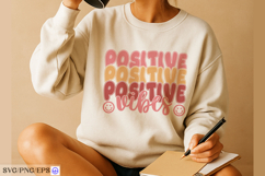 Positive vibes t shirt design retro typography for apparel Product Image 4
