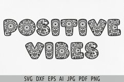 Positive vibes svg Positive quote svg Mandala sublimation Product Image 4