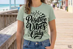 Positive Vibes Only SVG PNG Inspirational Quote Product Image 3