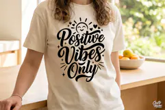 Positive Vibes Only SVG PNG Inspirational Quote Product Image 4