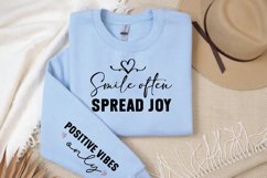 Smile Often Spread Joy Sleeve SVG, Positivity SVG Design Product Image 3