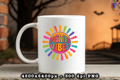 Positive Vibes Rainbow Summer PNG File