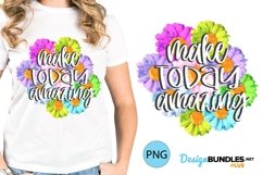 Positivity Quote Sublimation Bright Flowers Printable