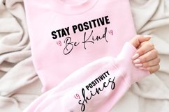 Stay Positive Be Kind Sleeve SVG, Positivity SVG Design Product Image 3
