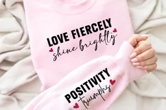 Love Fiercely Shine Sleeve SVG, Positivity SVG Design Product Image 3