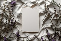 Post card Mockup with dried Flowers on The rustic tile Product Image 2