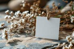 Post card Mockup with dried Flowers on The wooden table Product Image 2