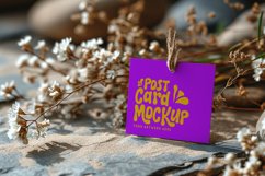 Post card Mockup with dried Flowers on The wooden table Product Image 1