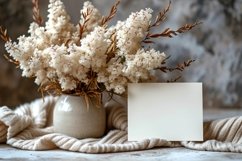 Post card Mockup with vase &amp; dried Flowers Product Image 2