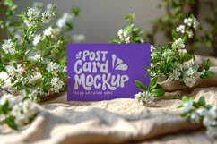 Post card Mockup with dried Flowers on wooden table Product Image 1