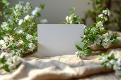 Post card Mockup with dried Flowers on wooden table Product Image 2