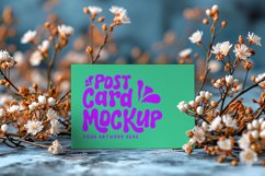Post card Mockup with dried Flowers on wooden table Product Image 1