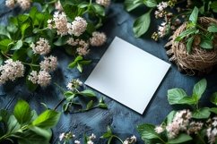 Post Card Mockup with green leaves &amp; Flowers Product Image 2