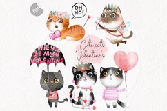 Cute Valentines cat clipart instant download PNG file Product Image 1