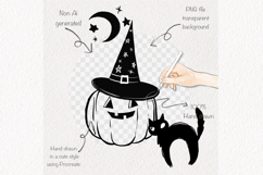 Halloween doodle clipart PNG files instant download PNG file Product Image 2
