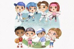 Sport Kids set 1, Kids Sport clipart Product Image 1