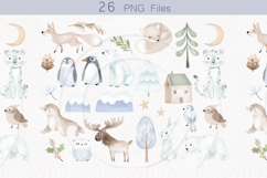Winter animals clipart, winter clipart, instant download PNG Product Image 3