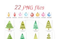 Christmas Tree watercolor Clipart instant download PNG file Product Image 2
