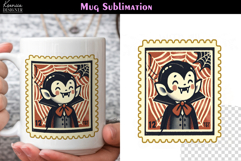 Vintage Halloween Vampire | Postage Stamp Fall Coffee Mug Product Image 1