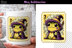 Vintage Halloween Frog | Postage Stamp Fall Coffee Mug Product Image 1