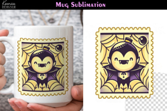 Vintage Halloween Vampire | Postage Stamp Fall Coffee Mug Product Image 1