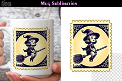 Vintage Halloween Witch|Postage Stamp Fall Coffee Mug Product Image 1