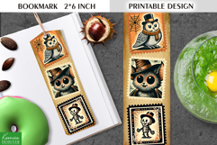 Vintage Halloween Printable Bookmark|Postage Stamp Product Image 1