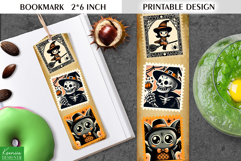 Vintage Halloween Printable Bookmark|Postage Stamp Product Image 1