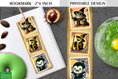 Vintage Halloween Printable Bookmark|Postage Stamp Product Image 1