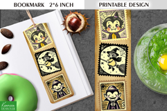 Vintage Halloween Printable Bookmark|Postage Stamp Product Image 1