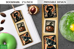 Vintage Halloween Printable Bookmark|Postage Stamp Product Image 1