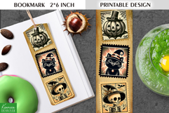 Vintage Halloween Printable Bookmark|Postage Stamp Product Image 1